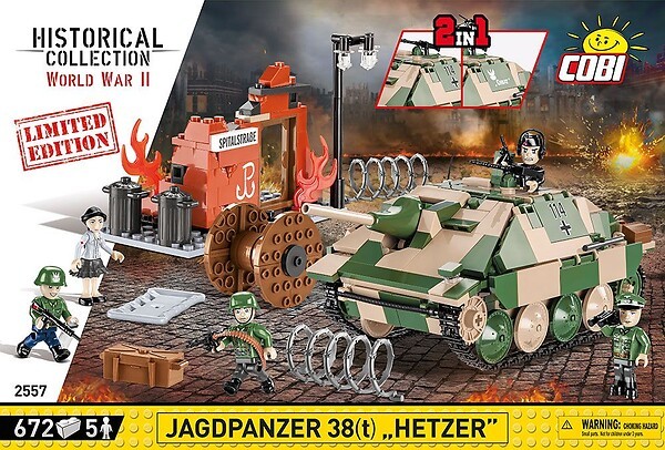 Cobi 2557 Jagdpanzer 38t Hetzer Limited Edition Bausatz 672 Teile / 5 Figuren